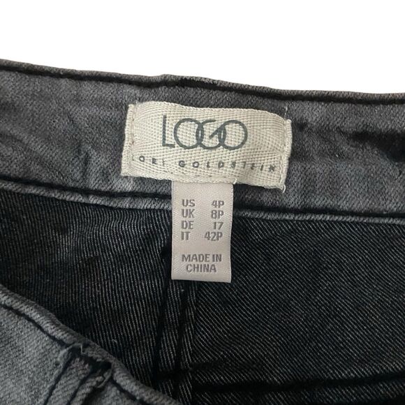 LOGO by Lori Goldstein Women's Grey Tie Dye Skinny Jeans Size 4 Petite Stretchy - Picture 6 of 7